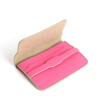 PORTE-CARTE CASTIGLIONE - AUTRUCHE ET VEAU ROSE
