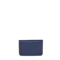 PORTE-CARTE CASTIGLIONE - VEAU BLEU MARINE ET BLEU CIEL