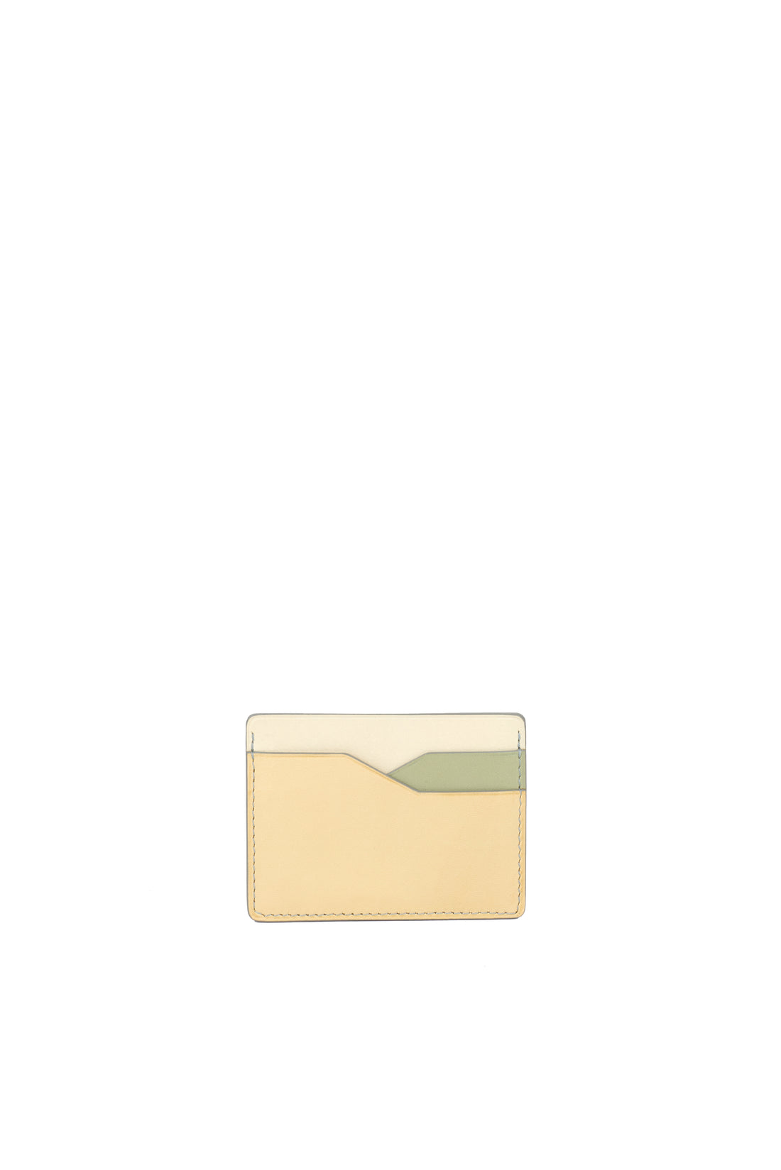 PORTE-CARTE BONAPARTE - VEAU ECRU, SAUGE ET CREME