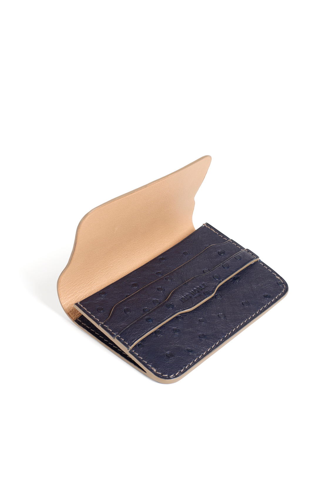 PORTE-CARTE CASTIGLIONE - AUTRUCHE BLEU DE PARIS