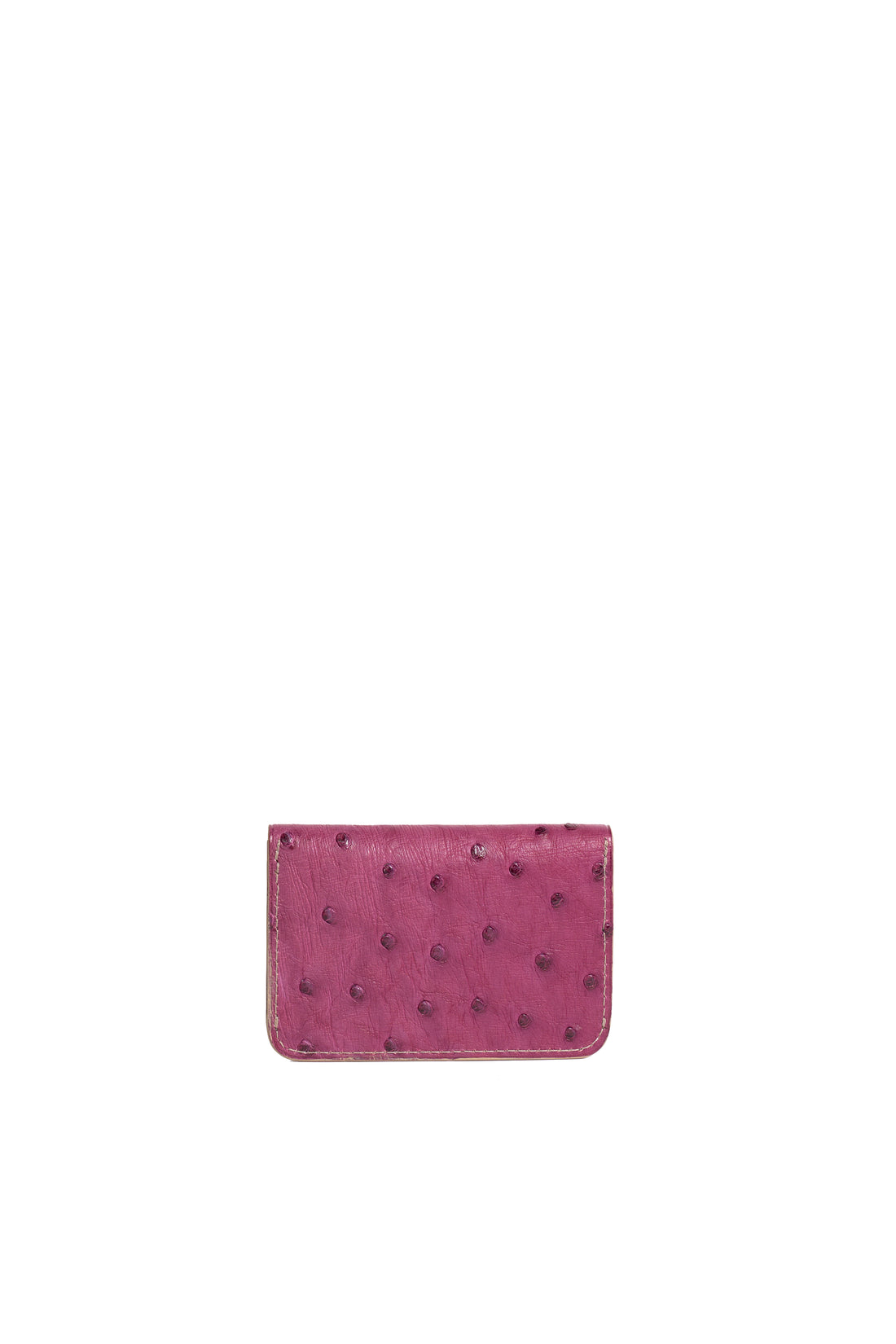 PORTE-CARTE - AUTRUCHE VEAU PRUNE