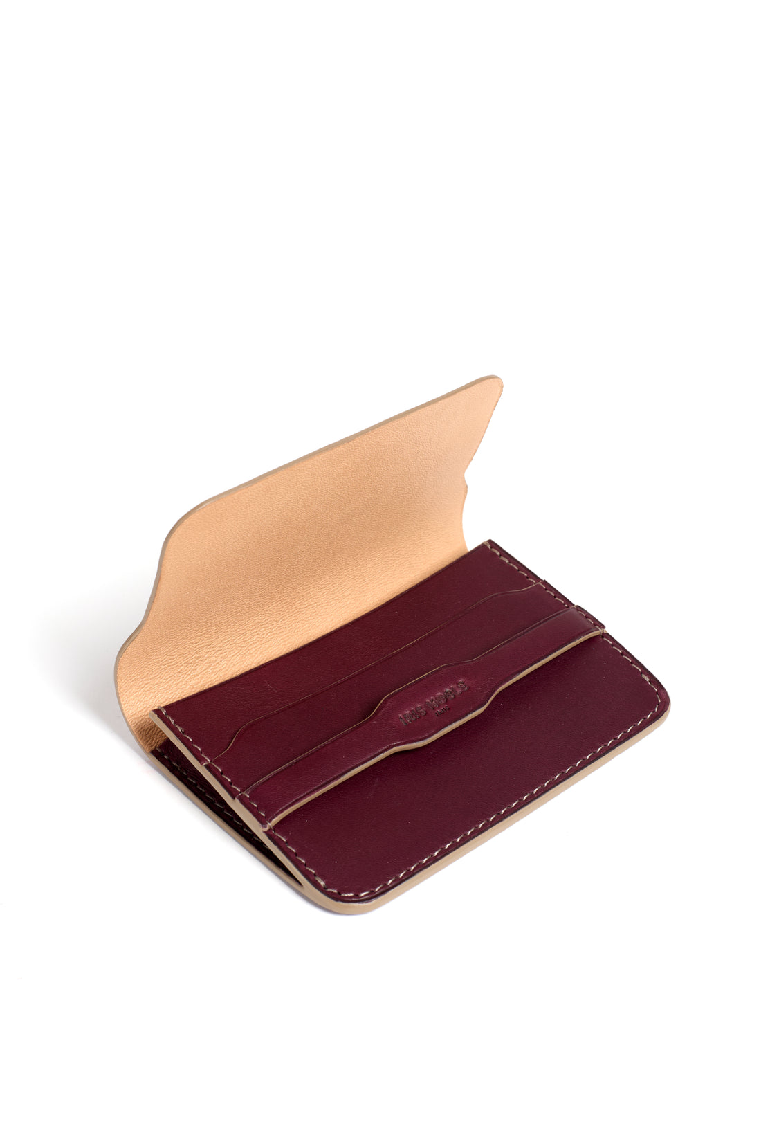 PORTE-CARTE - AUTRUCHE VEAU PRUNE