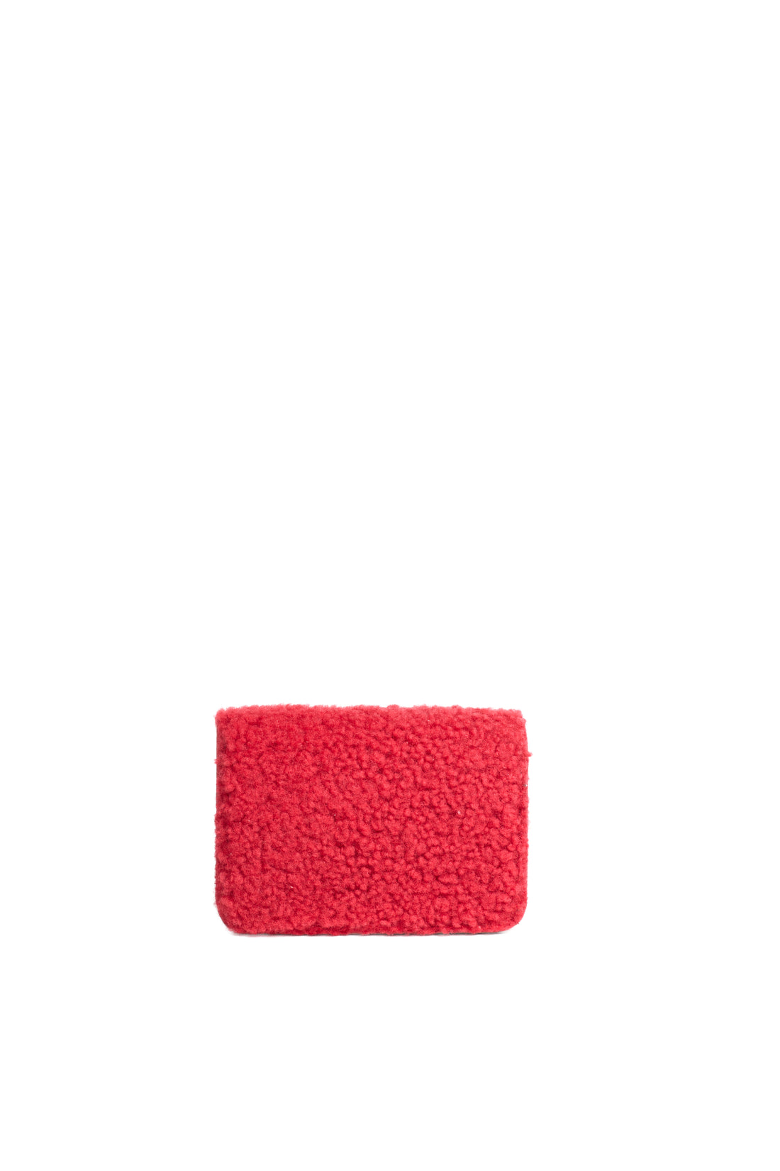 PORTE-CARTE CASTIGLIONE - SHEARLING ET VEAU FRAMBOISE
