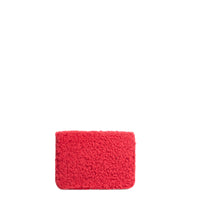 PORTE-CARTE CASTIGLIONE - SHEARLING ET VEAU FRAMBOISE