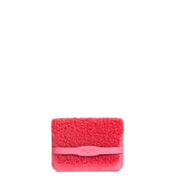 PORTE-CARTE CASTIGLIONE - SHEARLING ET VEAU FRAMBOISE