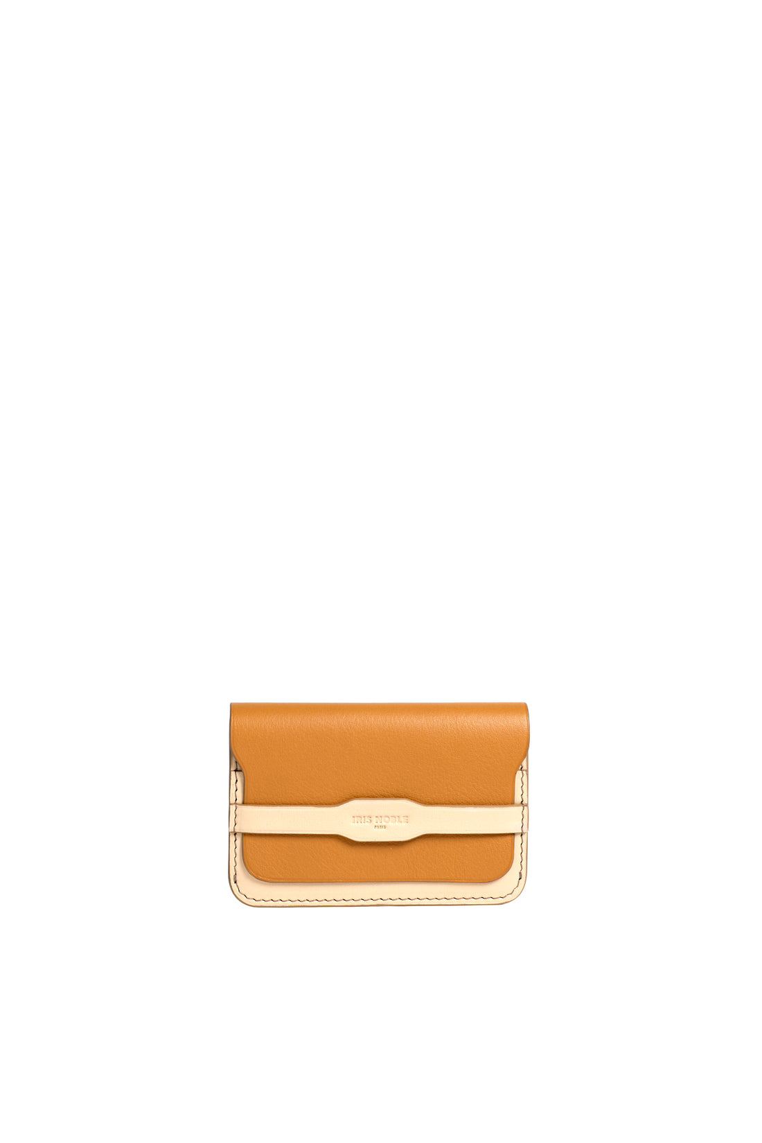 PORTE-CARTE CASTIGLIONE - VEAU BISCUIT ET ECRU