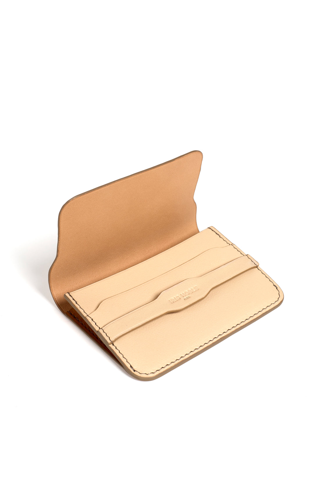 PORTE-CARTE CASTIGLIONE - VEAU BISCUIT ET ECRU