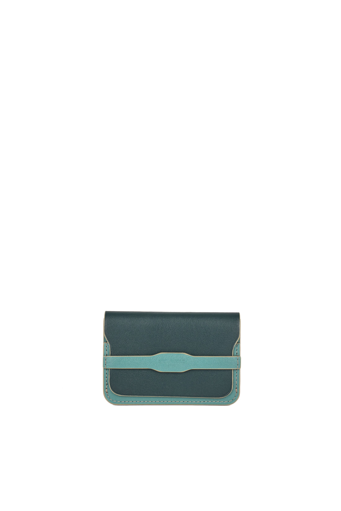 PORTE-CARTE CASTIGLIONE - VEAU CELADON ET VERT SAPIN