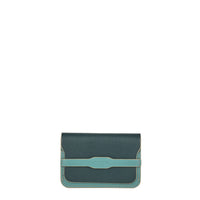 PORTE-CARTE CASTIGLIONE - VEAU CELADON ET VERT SAPIN
