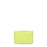 PORTE-CARTE CASTIGLIONE - VEAU AZUR ET CROCODILE LIME