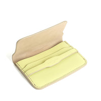 PORTE-CARTE CASTIGLIONE - VEAU AZUR ET CROCODILE LIME