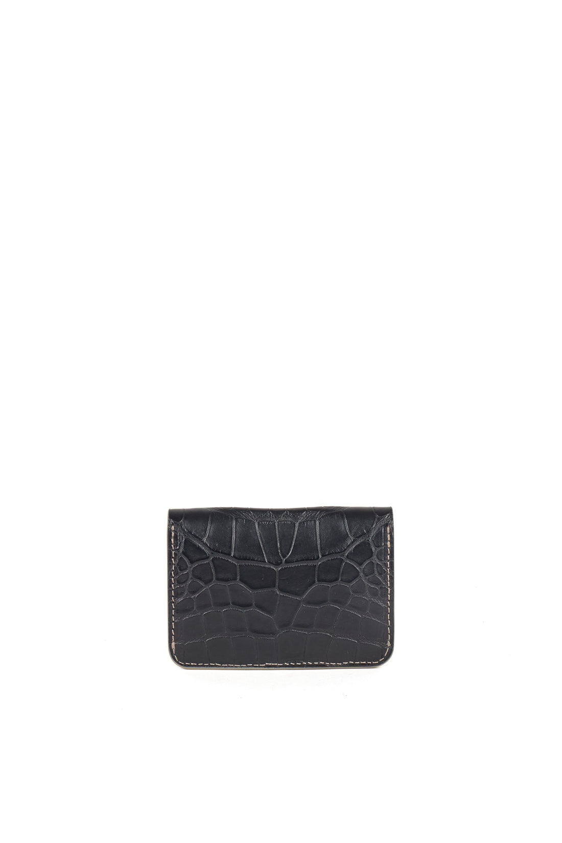 PORTE-CARTE CASTIGLIONE - CROCODILE NOIR