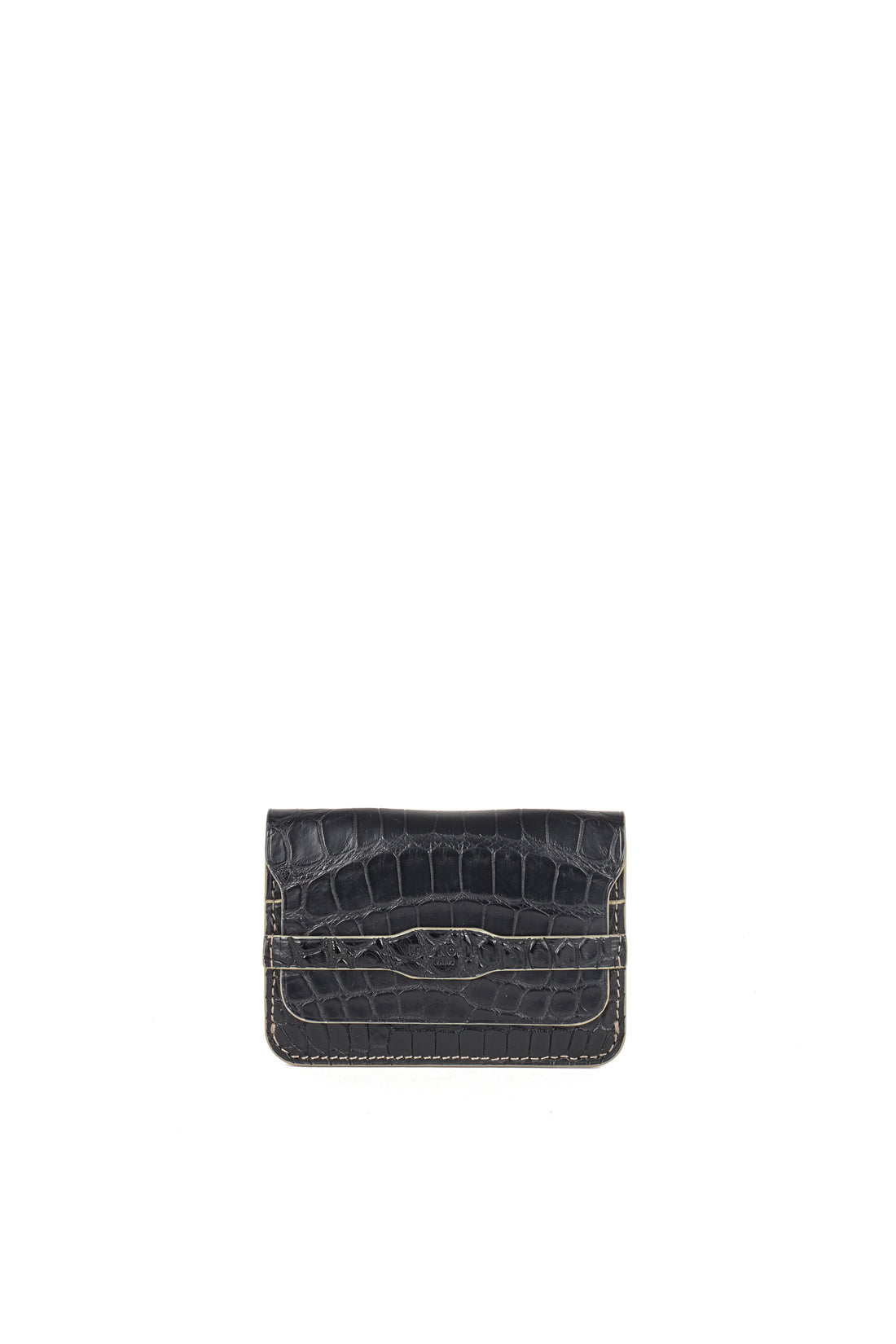PORTE-CARTE CASTIGLIONE - CROCODILE NOIR