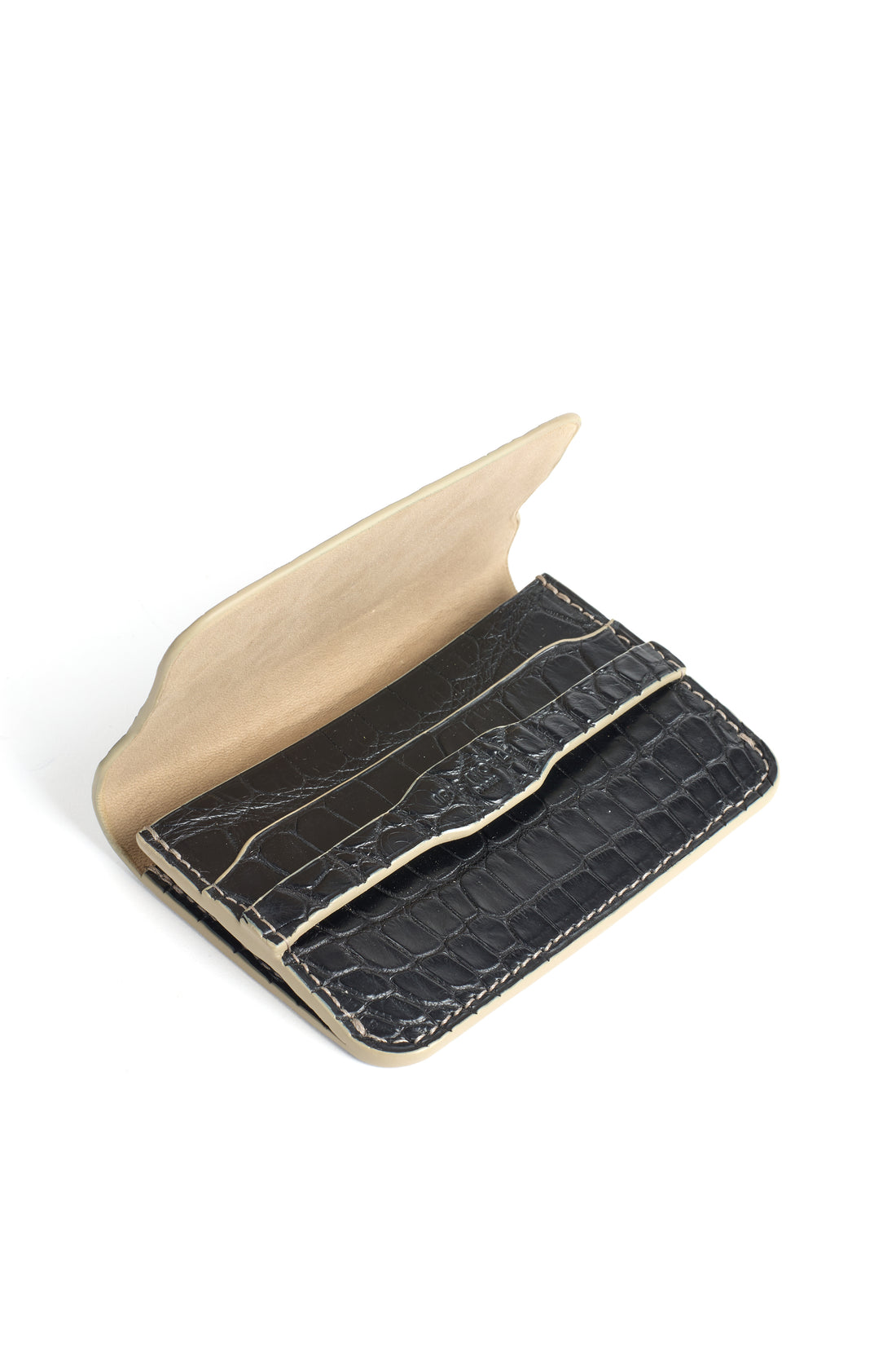 PORTE-CARTE CASTIGLIONE - CROCODILE NOIR