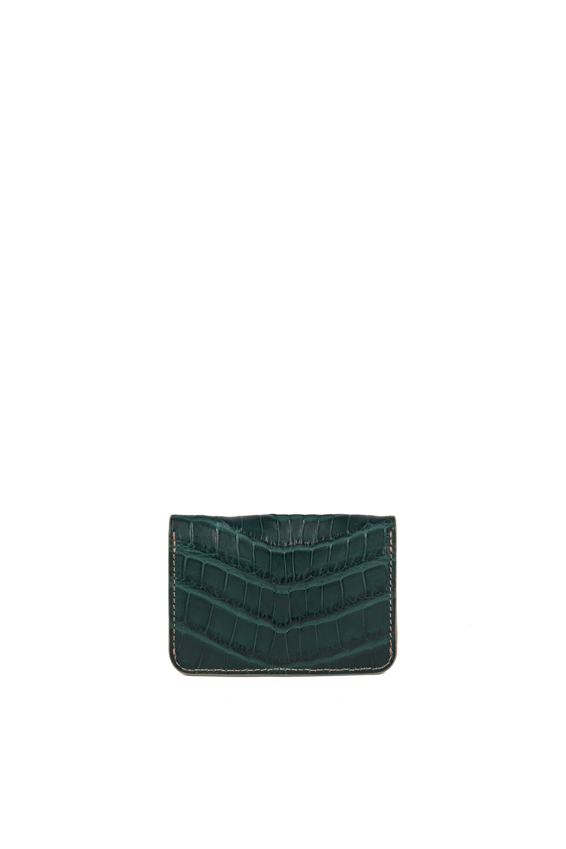 PORTE-CARTE CASTIGLIONE - CROCODILE VERT PIN