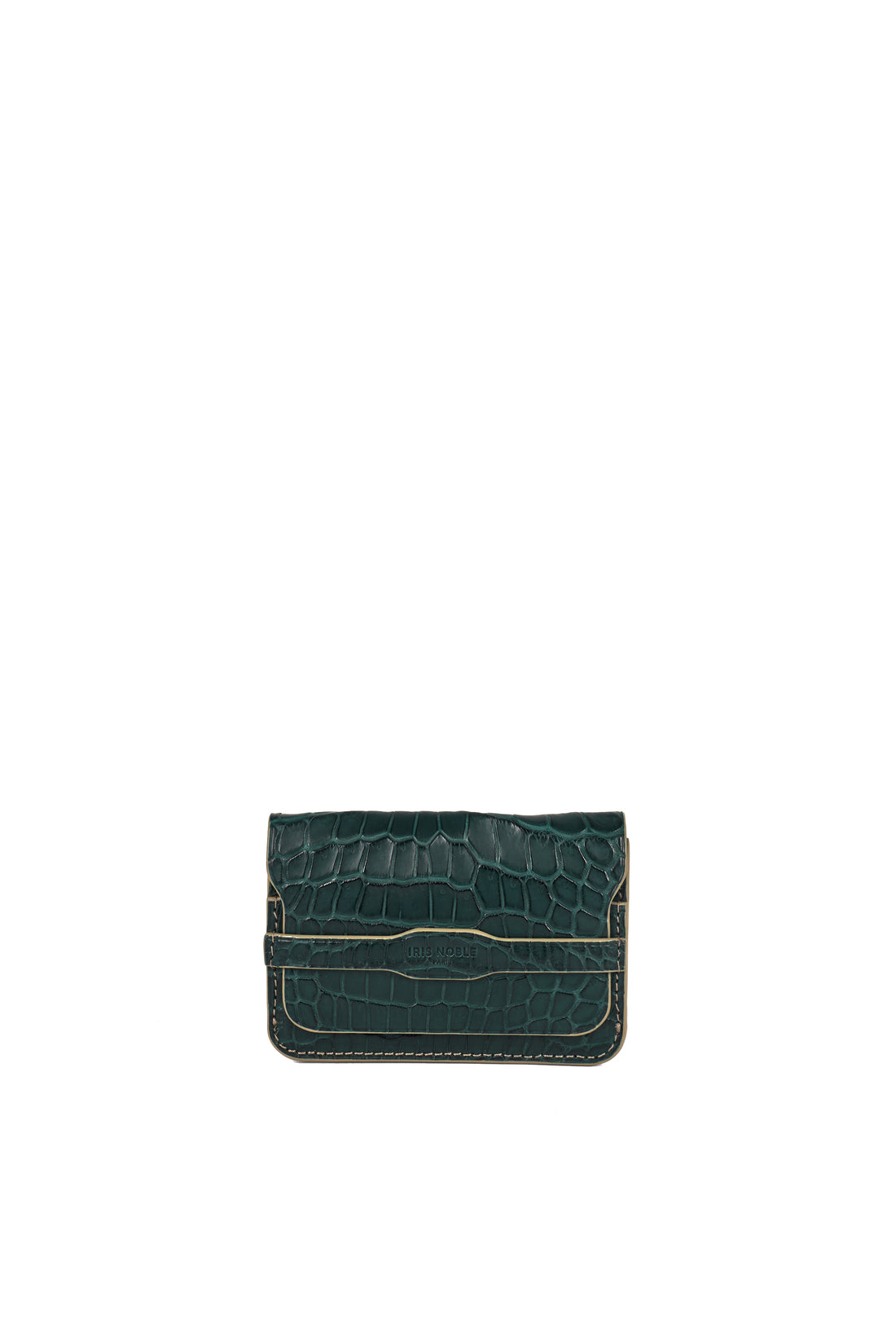 PORTE-CARTE CASTIGLIONE - CROCODILE VERT PIN