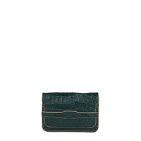 PORTE-CARTE CASTIGLIONE - CROCODILE VERT PIN