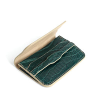 PORTE-CARTE CASTIGLIONE - CROCODILE VERT PIN