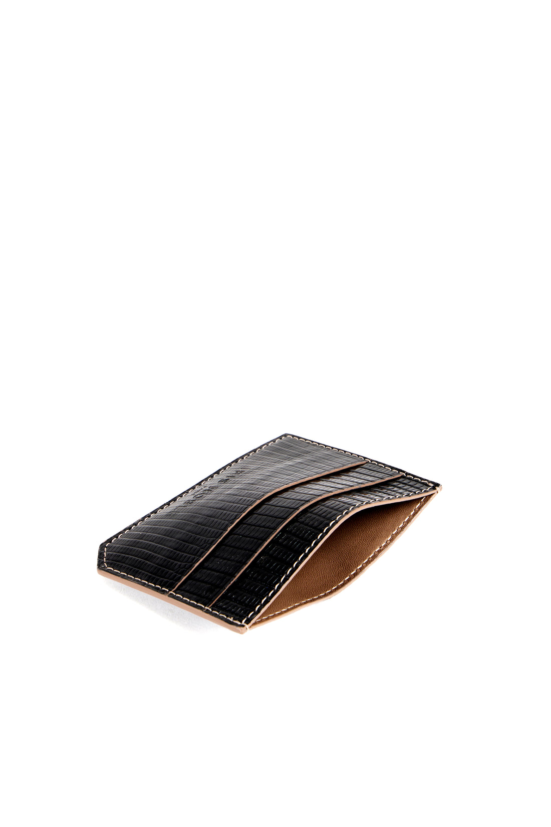 PORTE CARTE MILES - LEZARD NOIR