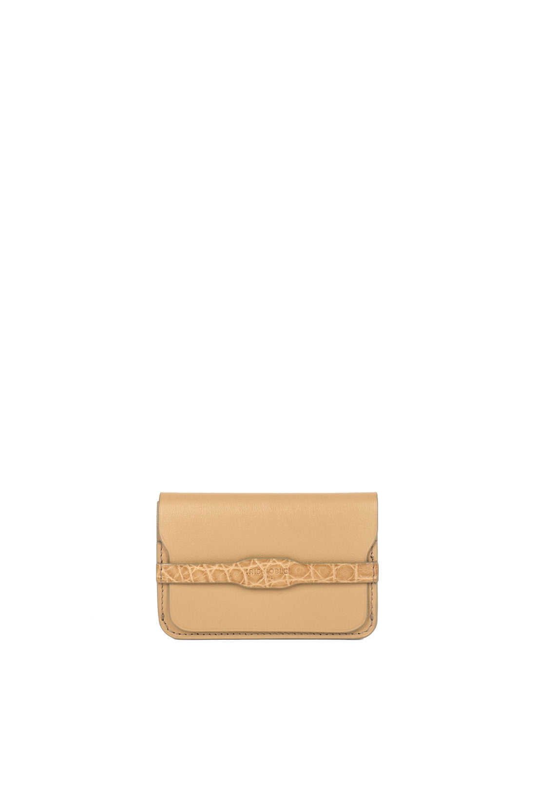 PORTE-CARTE CASTIGLIONE - VEAU ET CROCODILE BEIGE