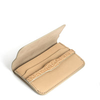 PORTE-CARTE CASTIGLIONE - VEAU ET CROCODILE BEIGE