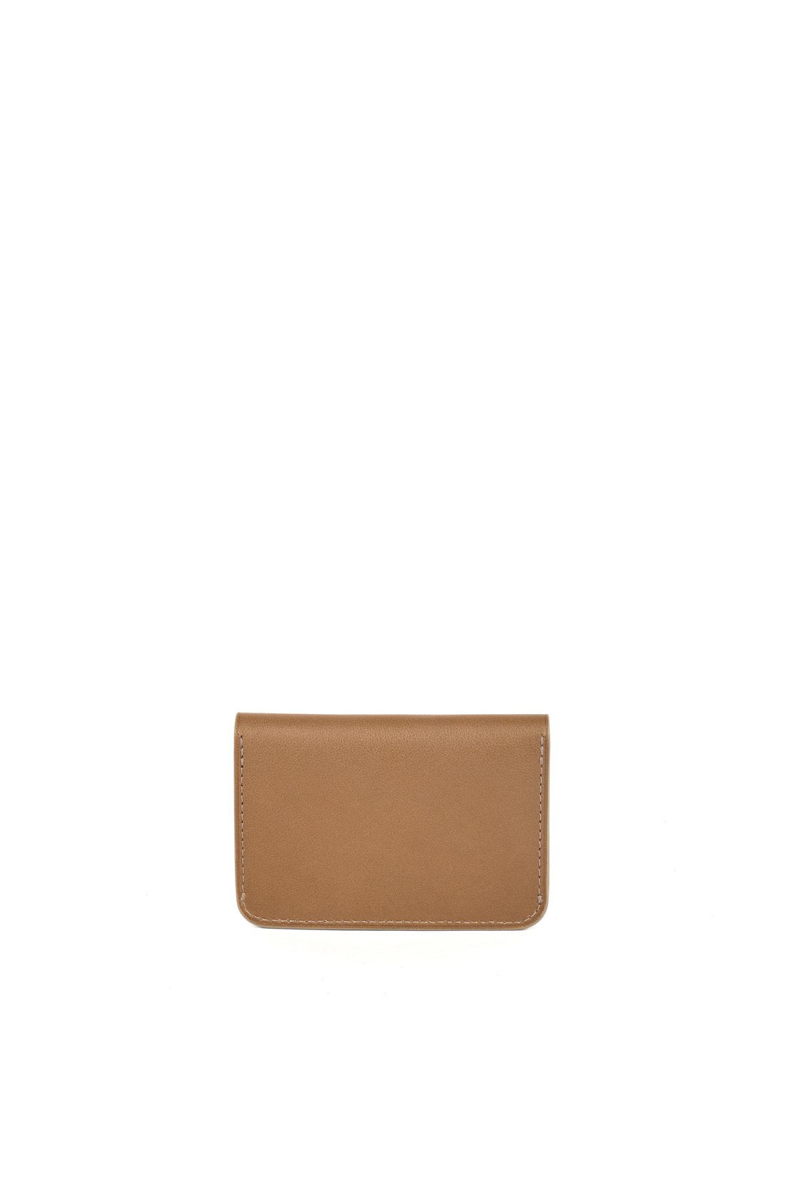 PORTE-CARTE CATIGLIONE - VEAU TAUPE ET CHOCOLAT