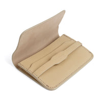 PORTE-CARTE CATIGLIONE - VEAU TAUPE ET CHOCOLAT