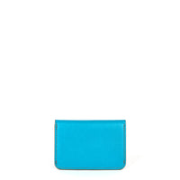 PORTE-CARTE CASTIGLIONE - VEAU AZUR ET CROCODILE LIME