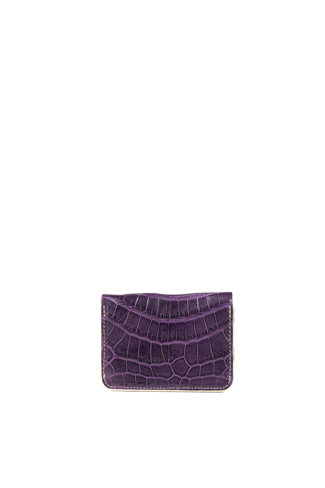 PORTE-CARTE CASTIGLIONE - CROCODILE AUBERGINE