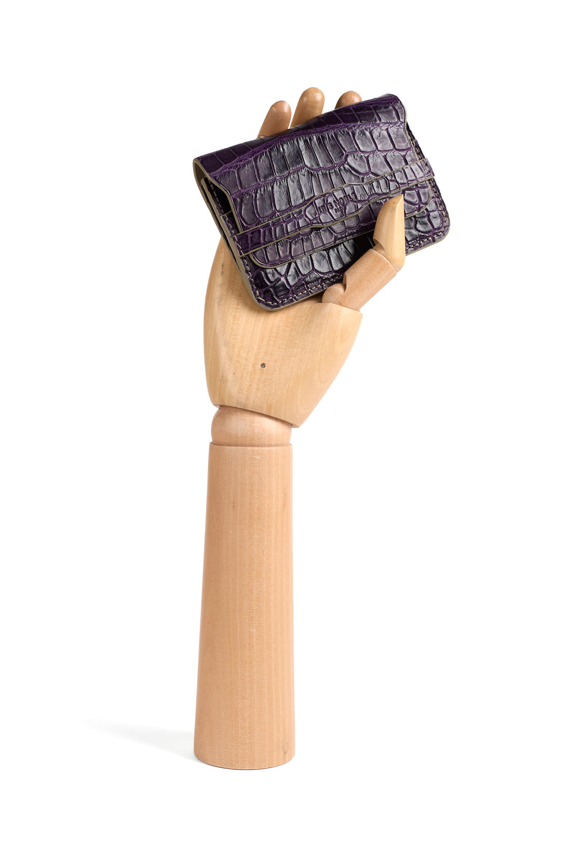 PORTE-CARTE CASTIGLIONE - CROCODILE AUBERGINE