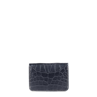 PORTE-CARTE CASTIGLIONE - CROCODILE BLEU MARINE