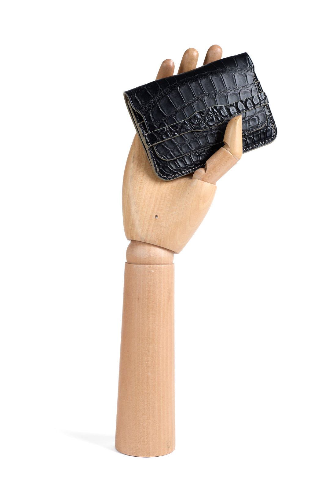 PORTE-CARTE CASTIGLIONE - CROCODILE BLEU MARINE