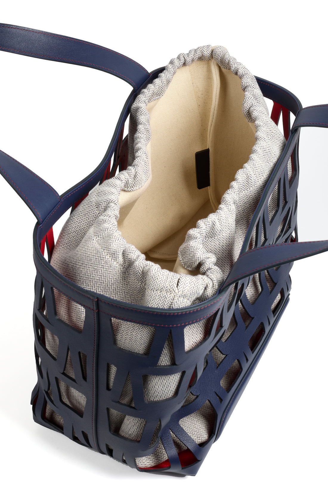 KAYLA TOTE 43 - VEAU ET TOILE MARINE