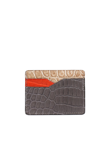 PORTE-CARTES GEOMETRIQUE - CROCODILE TRI-COLOR