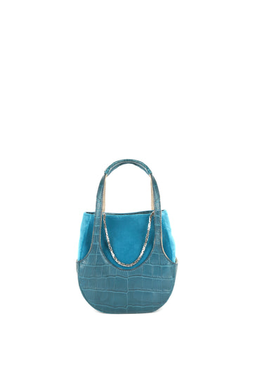 EJIAH 17 DUETTO - CROCODILE BLEU CANARD ET VELOURS TURQUOISE